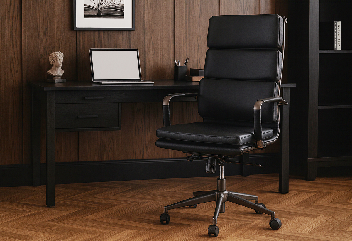 Απεικονίζεται η καρέκλα σε ένα home office.